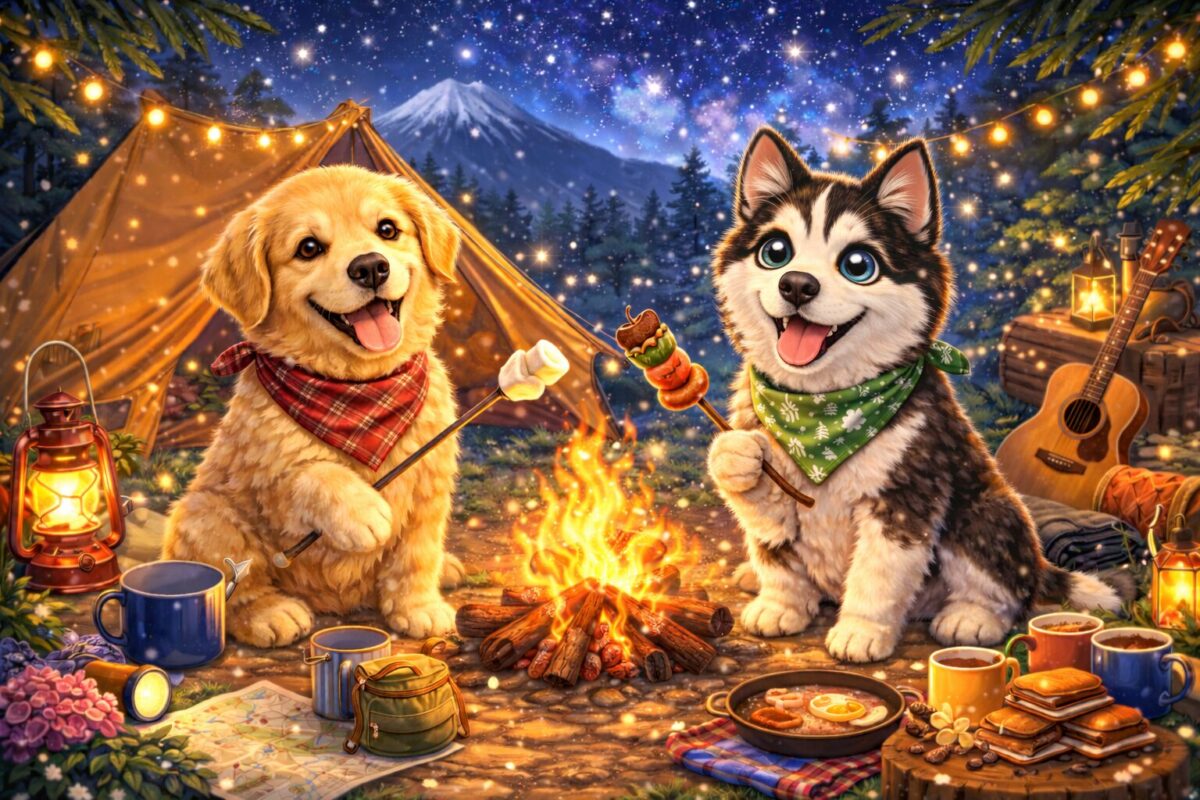 保護犬ハスキーとゴールデン