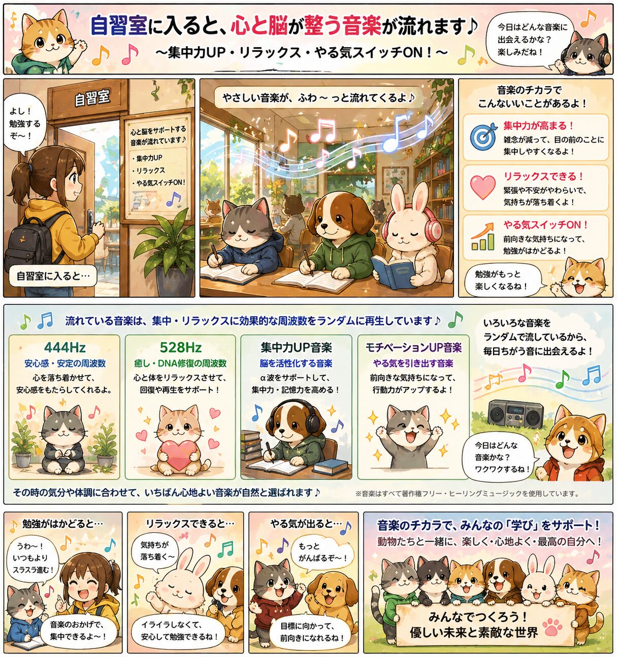 オンライン自習室の音楽